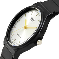 Casio Men's Watch - Classic Quartz Silver Tone Dial Black Resin Strap | MQ24-7E2 ,