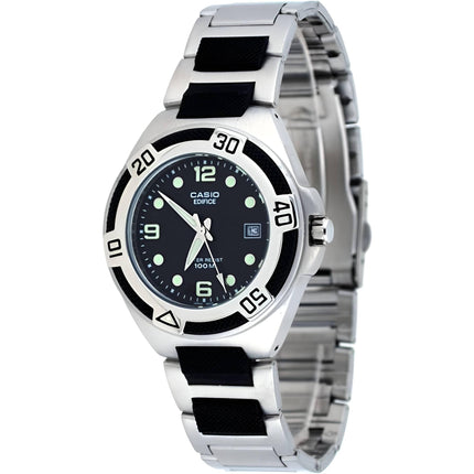 Casio Men's Watch - Edifice Black Resin and Stainless Steel Bracelet | EF-101D-1AV ,
