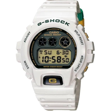 Casio Men's Watch - G-Shock Alarm White Resin Strap Digital Quartz Dive | DW-6900R-7 ,