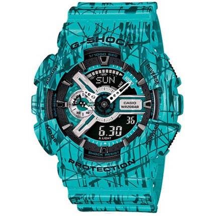 Casio Men's Watch - G-Shock Ana-Digi Dial Turquoise Resin Strap | GA-110SL-3ACR ,