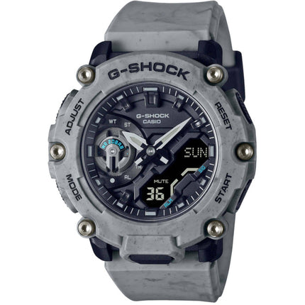 Casio Men's Watch - G-Shock Grey Analog-Digital Dial Resin Strap | GA-2200SL-8ACR ,