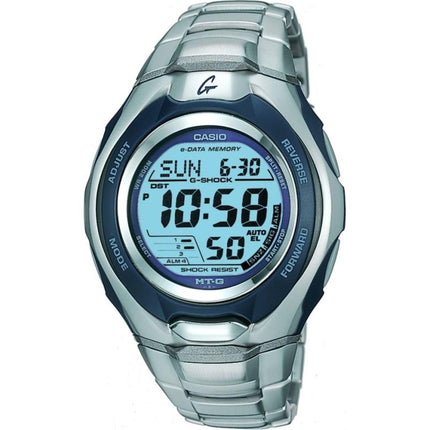 Casio Men's Watch - G-Shock World Time Blue Digital Dial Silver Strap | MTG701-2VCR ,