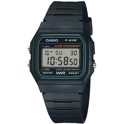 Casio Men's Watch - Grey Digital Dial Black Resin Strap Alarm Chronograph | F-91W-3CF ,
