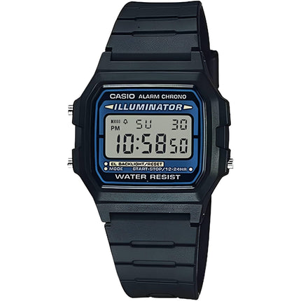 Casio Men's Watch - Illuminator Grey Digital Dial Black Resin Strap Alarm | F-105-1A ,