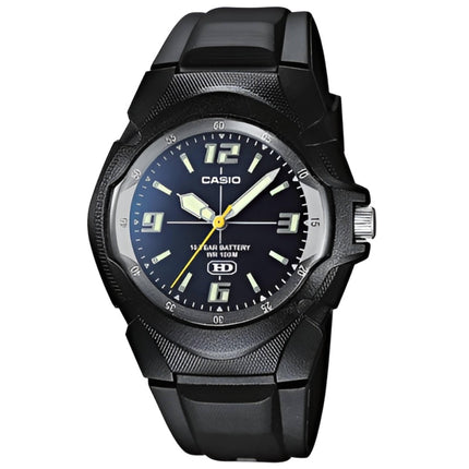 Casio Men's Watch - Quartz Oval Case Blue Dial Black Resin Strap | MW-600E-2A ,