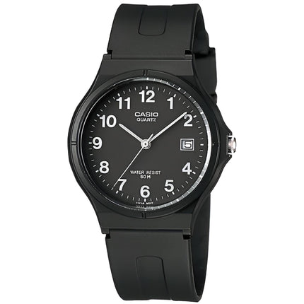 Casio Unisex Watch - Quartz Round Case Black Dial Resin Strap | MW59-1B ,