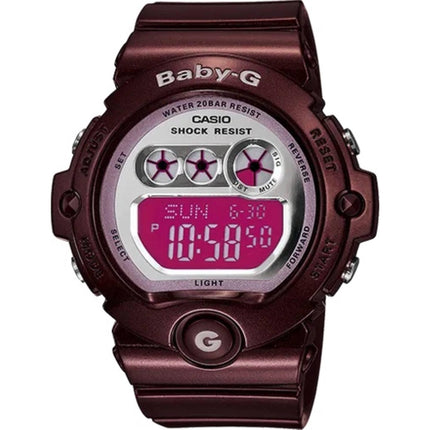 Casio Women's Watch - Baby-G Alarm Silver and Pink Dial Strap Digital | BG-6900-4 ,
