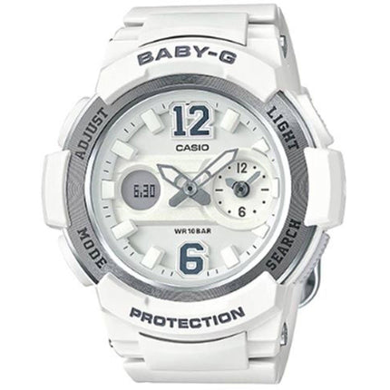 Casio Women's Watch - Baby-G Alarm White Resin Strap Analog-Digital | BGA210-7B4 ,
