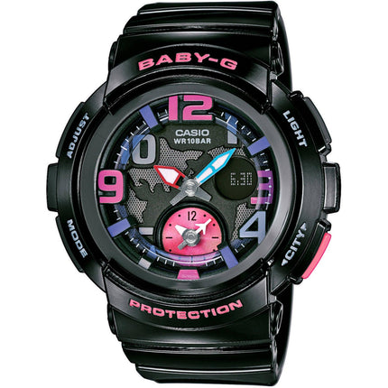 Casio Women's Watch - Baby-G World Time Black Resin Strap Analog-Digital | BGA190-1B ,