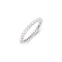 Sterling Silver Stackable Expressions Created Opal Ring | QSK1186 ,