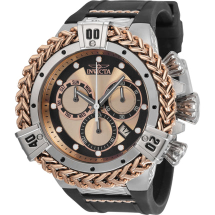 Invicta Men's Dive Watch - Bolt Quartz Chrono Black and Rose Gold Dial Strap | 35583 ,
