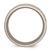 Titanium 9mm Scroll Design Brushed and Polished Band | TB307 ,