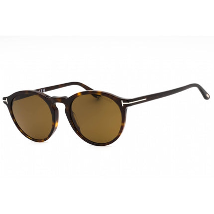 Tom Ford Men's Sunglasses - Dark Havana Round Full Rim Frame Roviex Lens | FT0904 52J ,