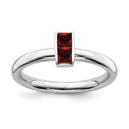 Sterling Silver Stackable Expressions Garnet Ring | QSK2112 ,
