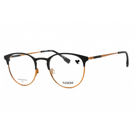 Flexon Men's Eyeglasses - Matte Black Copper Oval Full Rim Frame | FLEXON E1133 003 ,