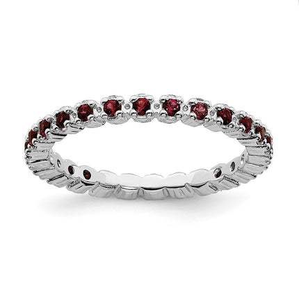 Sterling Silver Stackable Expressions Garnet Ring | QSK350 ,