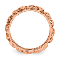 Sterling Silver Stackable Expressions Pink-plated Celtic Knot Ring | QSK2008 ,