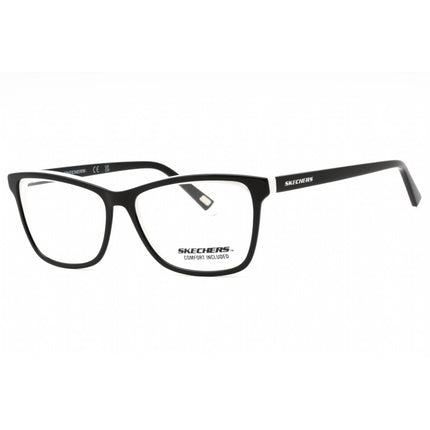 Skechers Women's Eyeglasses - Black/White Acetate Rectangular Frame | SE2184 004 ,