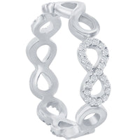 Classic Women's CZ and Polished Infinity Ring - W-2725 ,