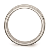 Titanium 8mm Beveled Edge, Hammered and Polished Band | TB236 ,