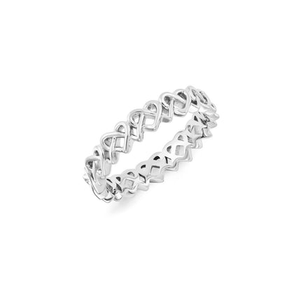 Sterling Silver Stackable Expressions Carved Band Ring | QSK1156 ,