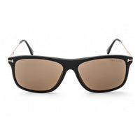 Tom Ford Women's Sunglasses - Shiny Black Acetate Square Frame Brown Lens | FT0588 01E ,