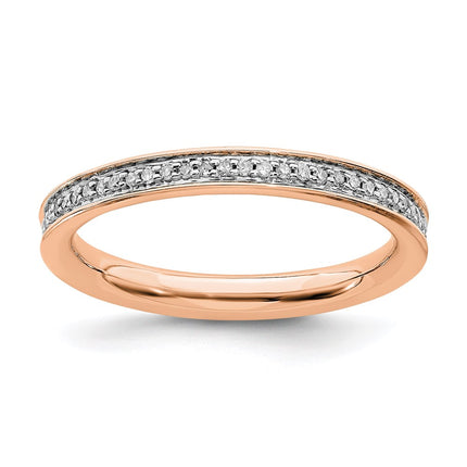 Sterling Silver Stackable Expressions & Diamonds Pink-plated Ring | QSK493 ,