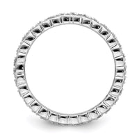 Sterling Silver Stackable Expressions Polished Diamond Ring | QSK666 ,