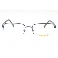 Timberland Men's Eyeglasses - Matte Blue Metal Rectangular Half Rim Frame | TB1787 091 ,