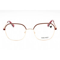 Nine West Women's Eyeglasses - Burgundy/Rose Gold Geometric Metal Frame | NW1103 602 ,