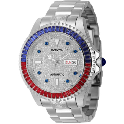 Invicta Men's Watch - Pro Diver Crystal Pave Silver Tone Dial Steel Bracelet | 46635 ,