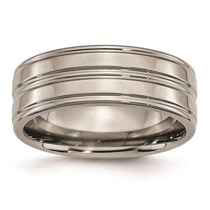 Titanium Grooved 8mm Polished Band | TB57 ,