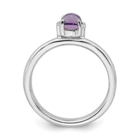 Sterling Silver Stackable Expressions Polished Amethyst Ring | QSK616 ,