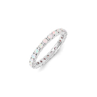 Sterling Silver Stackable Expressions Created Opal Ring | QSK1196 ,