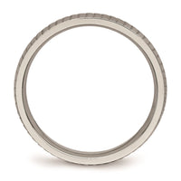 Titanium Polished Textured Ring | TB454 ,