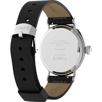 Timex Men's Watch - Standard Peanuts White Dial Black Leather Strap | TW2U72200VQ ,