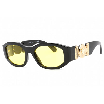 Versace Unisex Sunglasses - Black Geometric Plastic Frame Yellow Lens | 0VE4361 GB1/85 ,