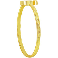 Classic Unisex Gold Tone G Initial Hammered Ring - W-2823 ,