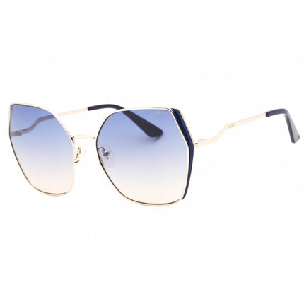 Guess Women's Sunglasses - Gold Metal Full Rim Frame Gradient Blue Lens | GU7843 32W ,