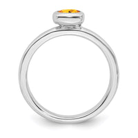 Sterling Silver Stackable Expressions Cushion Cut Citrine Ring | QSK456 ,