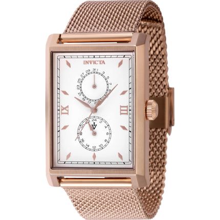 Invicta Men's Watch - Vintage White Dial Rose Gold Steel Bracelet Quartz | 46861 ,