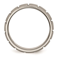 Titanium Notched & Grooved 8mm Satin Band | TB333 ,