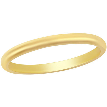 Classic Unisex Gold 2mm Engagement Band Ring - GR-02 ,