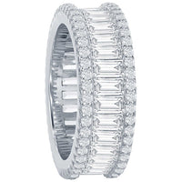 Classic Women's Baguette CZ and Pave Border Ring - W-1865 ,