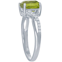 Classic Women's Citrine with White Topaz Gem Ring - W-1681 ,