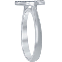 Classic Women's Silver Round Multi-Color CZ Ring - W-1911 ,