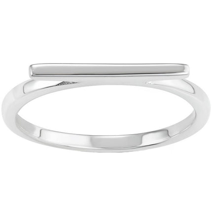 Classic Women's Sterling Silver Bar Design Ring - W-1623 ,