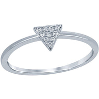 Classic Women's Sterling Silver CZ Triangle Ring - W-1479 ,