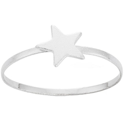 Classic Women's Sterling Silver Small Star Ring - W-1519 ,