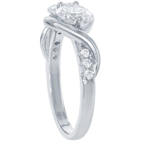 Classic Women's Us2gether Two-Stone White CZ Ring - W-1670 ,